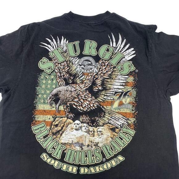 STURGIS 2016 black t-shirt men's  motorcycle graphic print front and back MEDIUM - Picture 3 of 8